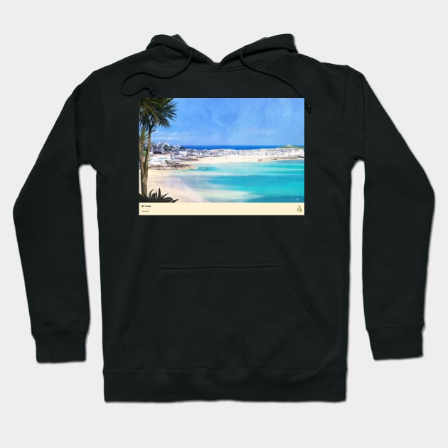 St Ives, Cornwall, Travel poster (Landscape) Hoodie by synchroelectric